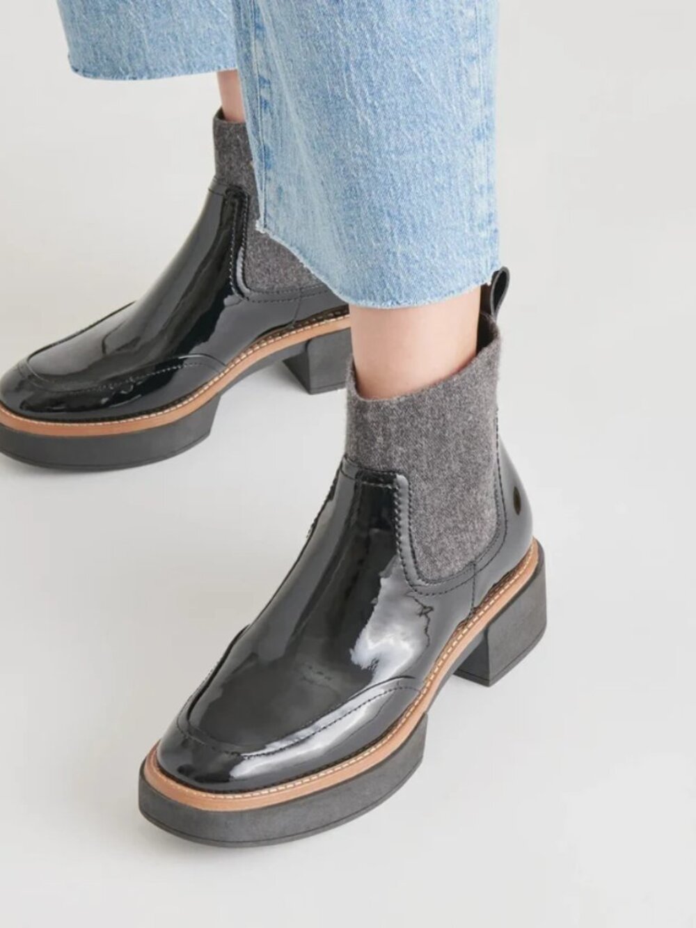 Dolce Vita Saline H2O Waterproff Black Patent Ankle Boot. Sz: 8.5